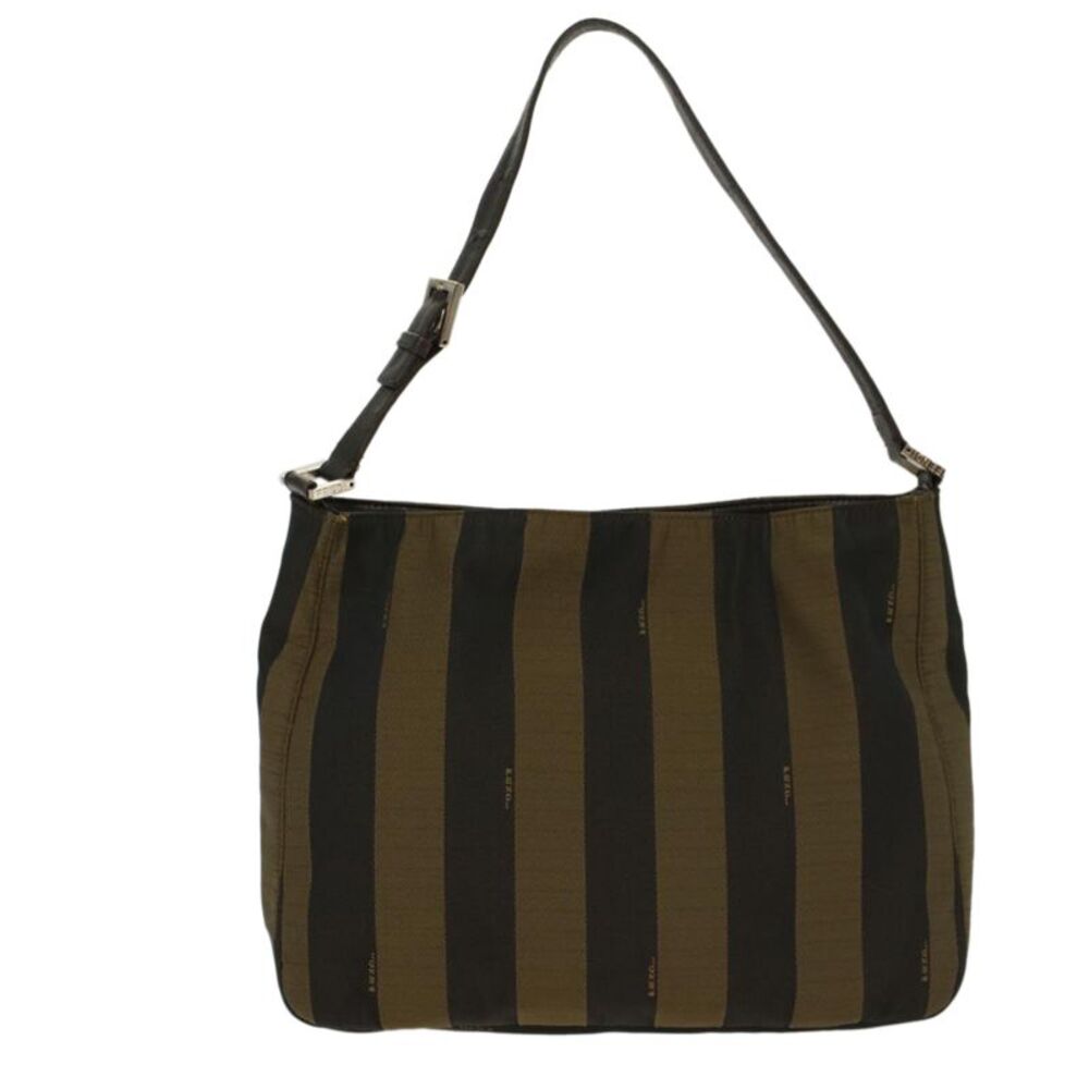 Fendi Pequin Brown Synthetic Shoulder Bag (Pre-Owned) - Picture 11 of 12